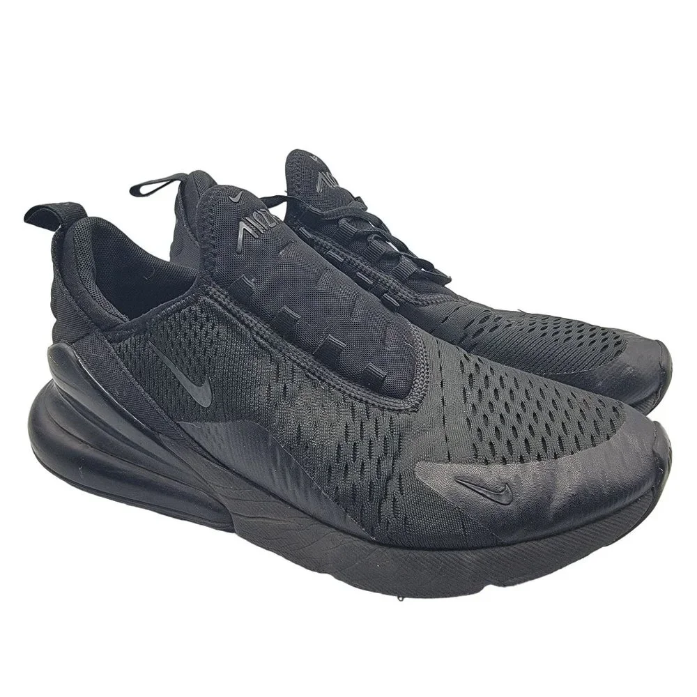 Nike Air Max 270 Mens 10 Triple Black Shoes Athletic Outdoors Casual AH8050-005